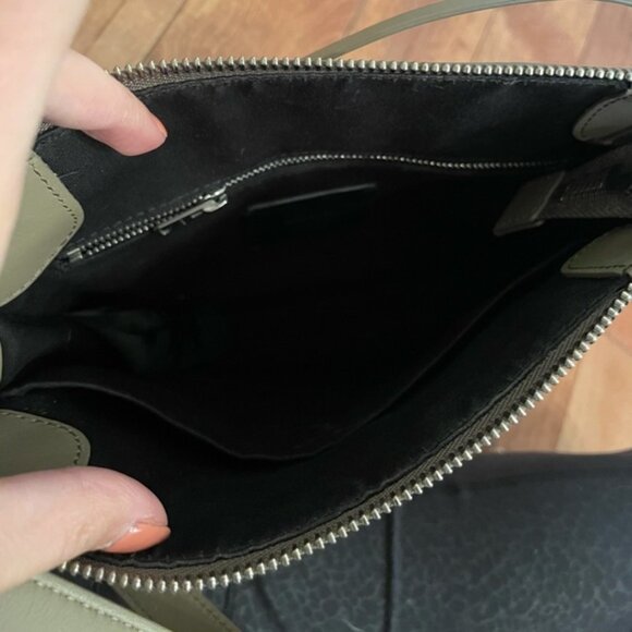 All Saints Mori Suede Crossbody in Taupe - Picture 4 of 7